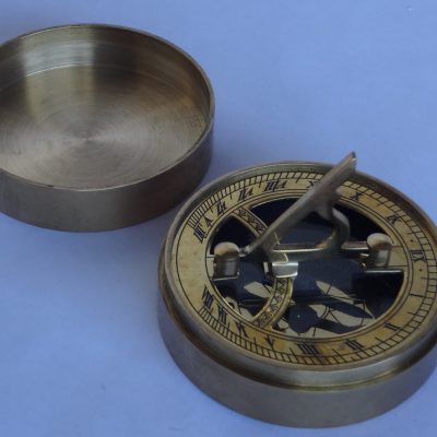 Brass pocket compass/sundial