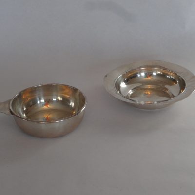 Two sterling silver bowls: Birks and Wallace.