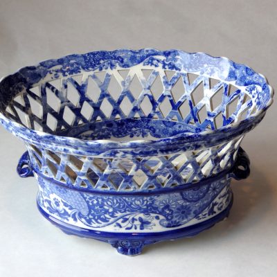 Antique Flo Blue porcelain bowl by Copeland, circa 1890.