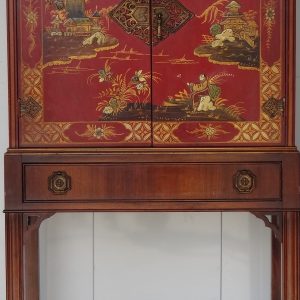 Tall Japanned cabinet