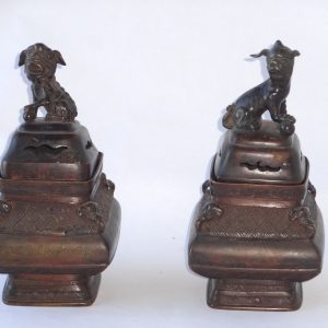 Bronze Foo Dog incense burners