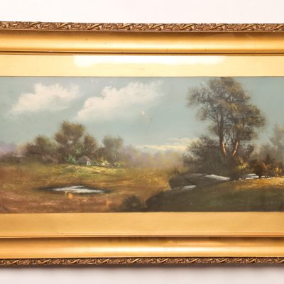 109   William Chandler - coloured pastel.  Large landscape.  Framed. Early 20th century.
